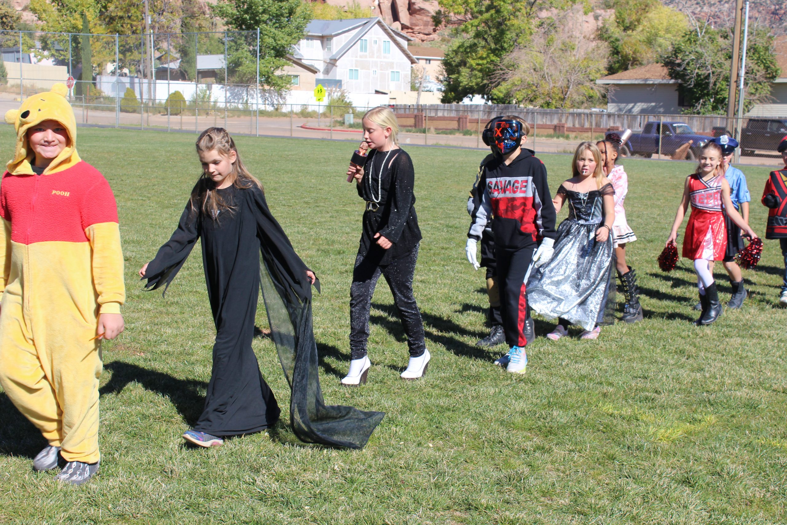 Fourth grade students in the Halloween parade.