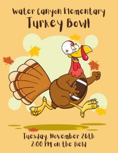 WCES Turkey Bowl Tuesday, November 26 at 2:00 PM.