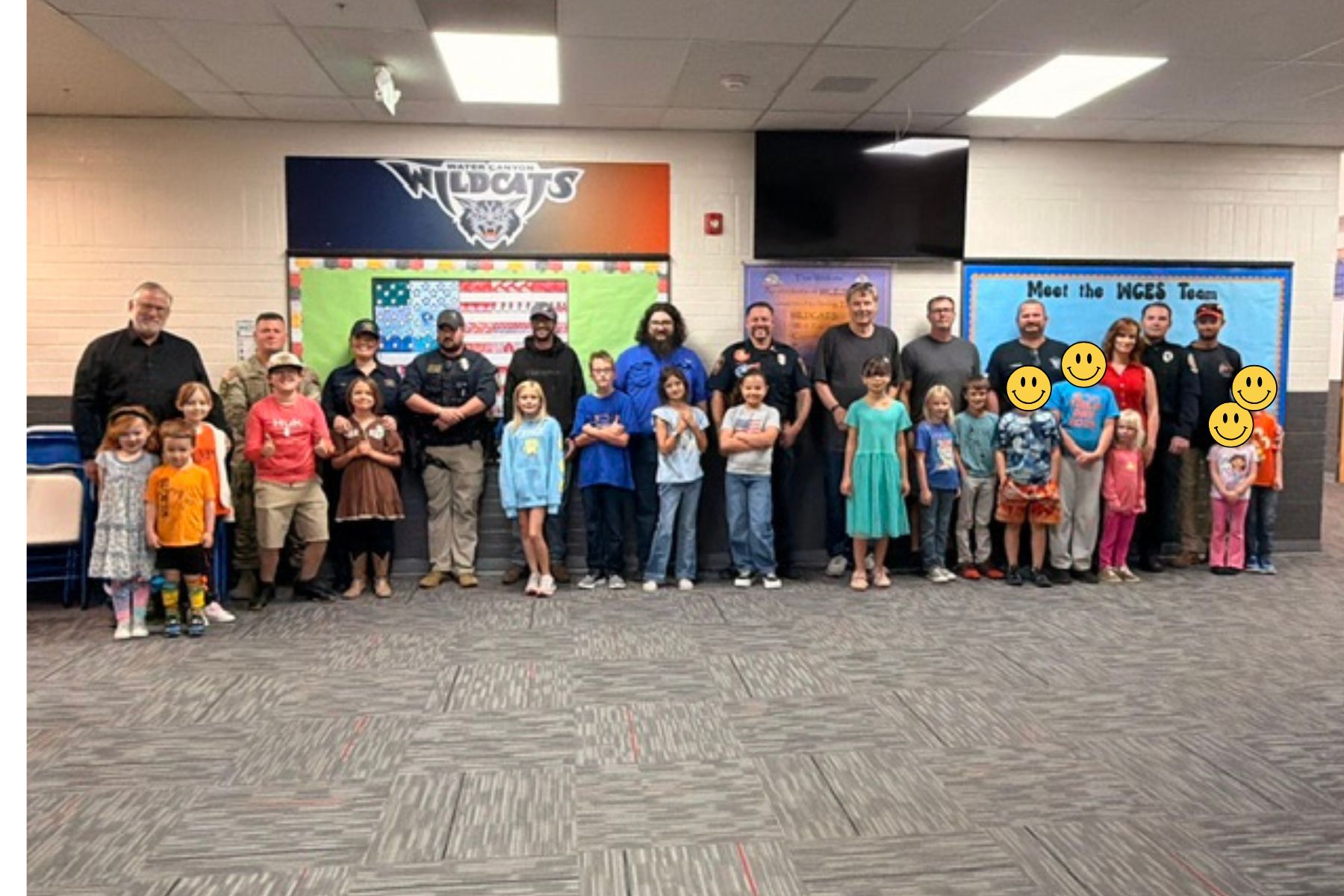 First responder, medical, and military Hero Walk honorees and their students from the WCES Hero Walk on Sept 11, 2026